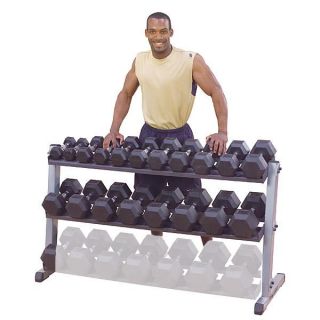 Body Solid 62 inch 2 Tier Dumbbell Weight Rack Storage