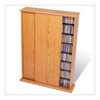 Oak CD DVD Media Storage Tower Shelf Stand Cabinet