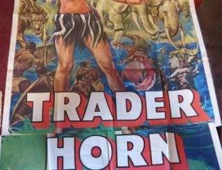 1953 Trader Horn 3 Sheet Movie Poster African Animals