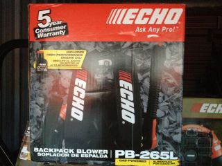 New New!!!! ECHO PB 265L Outdoor Power Equipment Backpack *BRAND NEW