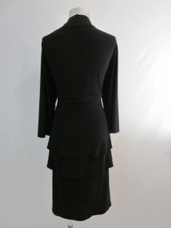 New Jones New York Black Jersey Polished Drama Dress 14W $138