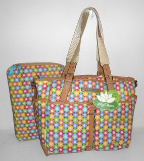 Lily Bloom Eco Friendly Travel Tote Bag w Padded Tech Case Recycled