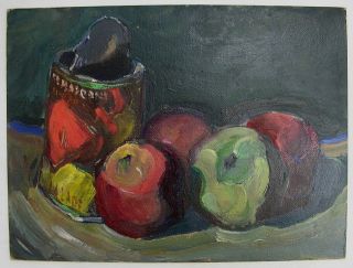 Oil Painting Swiss Edmond Henri Zeiger de Baugy Fruit Still Life 1935