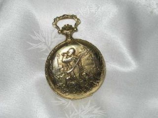  17 Jewel Andre Rivalle Swiss Made Hunt Theme Pocket Watch