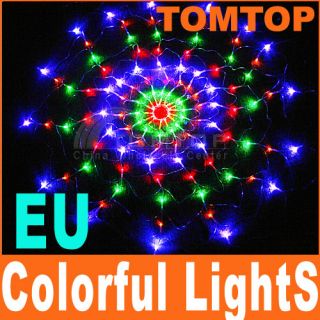 Colorful RGB LED Net Light Christmas Party Wedding EU