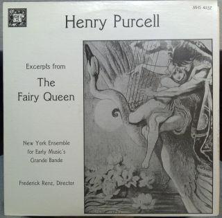 New York Ensemble Purcell The Fairy Queen LP Mint MHS