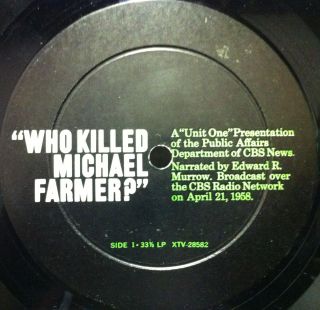 EDWARD R MURROW CBS NEWS who killed michael farmer LP VG+ 1958 Andy
