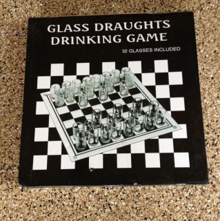 Glass Draughts Drinking Game Not For Kids Collectors Chess Set New In