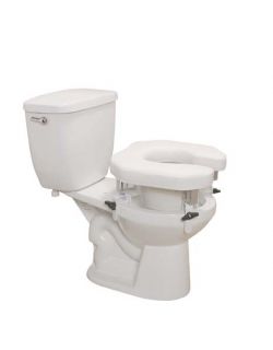 Drive Medical Padded Raised Elevated Open Toilet Seat with Four