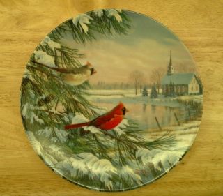 Edwin M. Knowles Collector Plate Cardinals in Winter by Sam Timm. NO