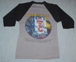 Vintage Iron Maiden World Piece Tour T Shirt 1983 M