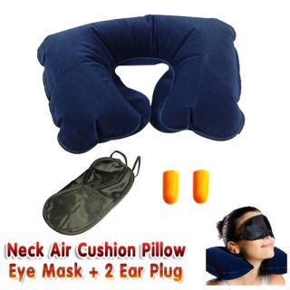  Set Neck Air Inflatable Pillow Sleeping Eye Mask 2pcs Ear Plug