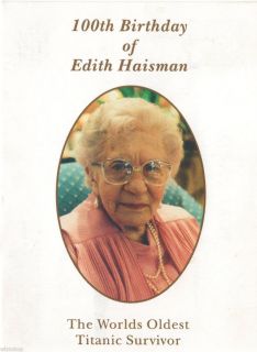 Edith Haisman Titanic Survivor Signed Post Card Celebrating 100th