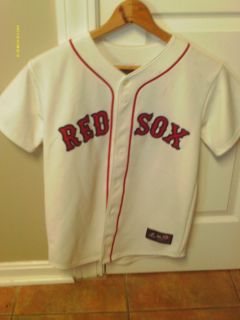 BOSTON RED SOX DUSTIN PEDROIA 15 Game Jersey Youth Large Majestic MLB