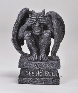 See No Evil Gargoyle Statue Gothic Figurine Collectible