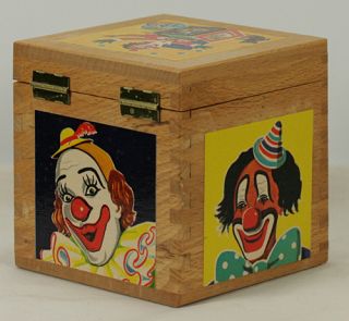 Vintage Hermann Eichhorn Made in Germany Wooden Clown Jack in The Box