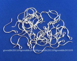 200pcs Sterling Silver Earrings Hook Coil Ear Wires