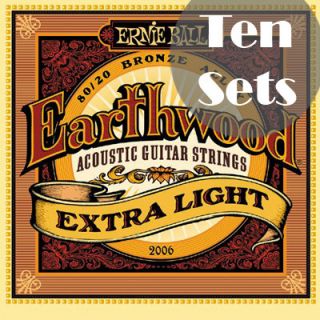 Ernie Ball Earthwood Extra Lt Acoustic Strings 10 Sets
