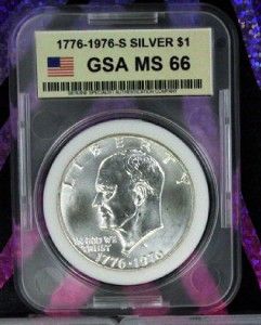 1976 s Ike Silver Eisenhower Dollar US Coin MS BU from US Mint Set