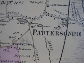 1867 Croton River Map Patterson Putnam County New York
