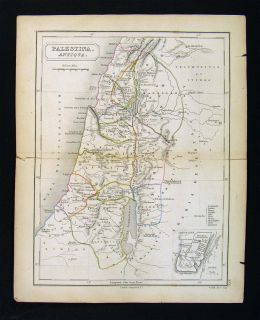 1837 Hall Map   Palestina Antiqua   Ancient Palestine Jerusalem Israel