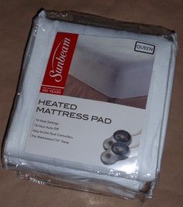 sunbeam electric heated mattress pad with dual controllers queen size