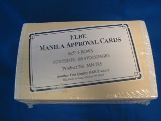 Stamp Approval Cards. Elbe Manila, 5 rows, 8x5, 1 lot of 100 ea.