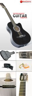 New Black Electric Acoustic Guitar Cutaway Style C BK1