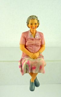 Dollhouse Miniature Resin Doll Older Woman Rose