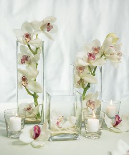 Set of 3 Square Vases Wedding Table Reception Centerpiece Decoration