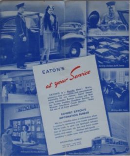 1947 Eaton Department Store Road Map Toronto Ontario Canada