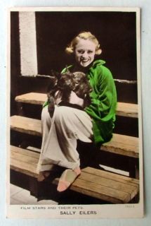Sally Eilers Vintage Postcard Movie Film Star Pet Dog