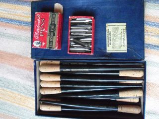 35 Vintage Wood Cork Dip Pens Esterbrook 815 School Fine Flexible Nibs