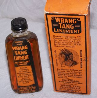 Wrang Tang Liniment Antique Apothecary Medication Containers Pharmacy