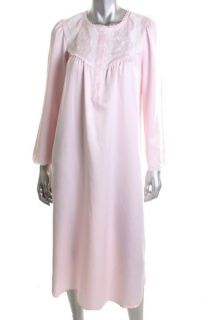 Miss Elaine New Pink Long Sleeve Embroidered Front Lace Accent Long