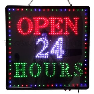 New Large LED Open 24 Hours Business Motion Sign 23 5x23 5 U s A