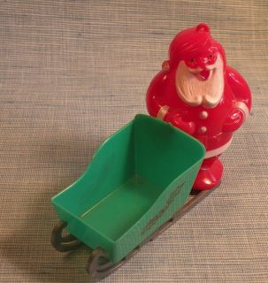 Old Christmas Santa Sled Candy Container Lollipop Holder Ornament