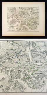  Military Map Napoleon Battle of Heilsberg 1807 Prussia Poland