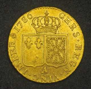 1786, Royal France, Louis XVI. Heavy Gold Louis (Louis d´or) Coin. 7
