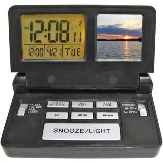 Elgin Digital Photo Frame Travel Alarm Clock New $0SHIP