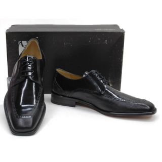 New Mezlan Spain Eastwood Black Sqaure Toe Blucher Oxfords Shoes Men 9