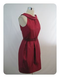 New Eliza J Raspberry Pink Cowl Neck Belted Shantung Dress 4 $158