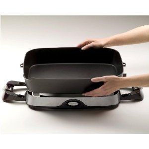 Electric Skillet Pan Grill Roast Fry Stew Baking Cooker Serving w