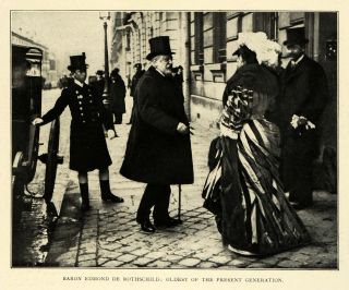 1905 Print Edmond James de Rothschild French Banking Family Edwardian