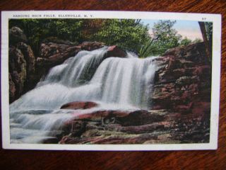 Vintage Postcard Ellenville NY Hanging Rock Falls 1934
