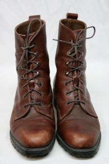 Vintage Eddie Bauer Leather Ankle Lace Up Granny Pixie Boots USA