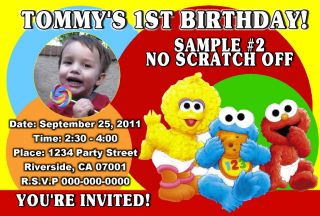 Sesame Street Abby Elmo 1st Birthday Party Invitations Fast and Free