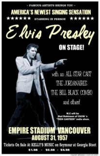 Elvis Presley Concert Poster 1957 Vancouver Canada