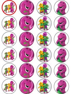 24 x Barney Friends Edible Rice Paper Cake Toppers