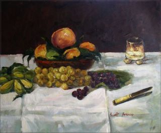  Hand Painted Oil Painting Repro Edouard Manet Fruit on Table